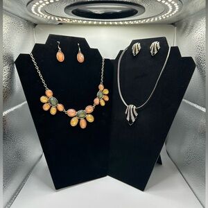 Avon NINA RICCI Art Deco Jewelry Collar Necklace/Earrings, & other Set (2 Sets)